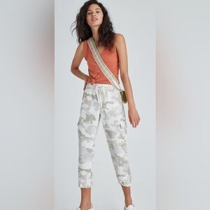 Anthropologie x Sanctuary Cargo‎ Pants 100% Linen Camo Jogger XS